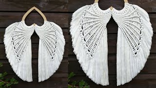 DIY ALAS de ANGEL en MACRAME paso a paso  DIY Macrame Angel Wings wall hanging Tutorial [upl. by Edas]