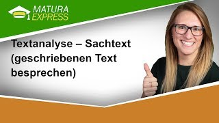 Textanalyse – Sachtext  Zentralmatura Deutsch Jänner 2019 33 [upl. by Durwood]