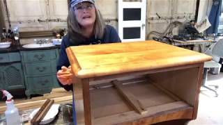 How To Strip Old Varnish  Refinishing Wood Top Table PART 1 [upl. by Llenwahs881]