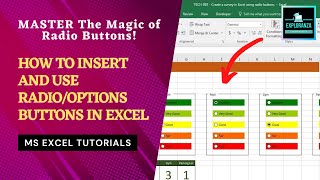 How to Use Radio Buttons in Excel  Add Radio Button in Excel  Options Button [upl. by Ahsratal]