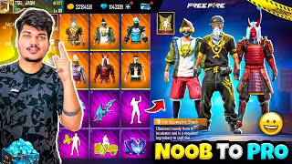 Free Fire I Got All Rare Bundles In My NOOB Account😍💦 40000 Diamonds💎 Garena Free Fire [upl. by Annaerb180]