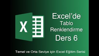 EXCEL DERS 6  TABLO RENKLENDİRME [upl. by Coyle]