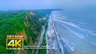 Coxs Bazar Sea BeachLongest Beach in The Asia 4K Drone Footage I Drone Media Bangladesh [upl. by Rexanna]