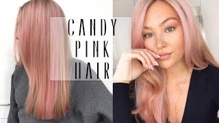 PASTEL PINK HAIR TUTORIAL  NO DYE  Hollie Hobin [upl. by Muncey5]