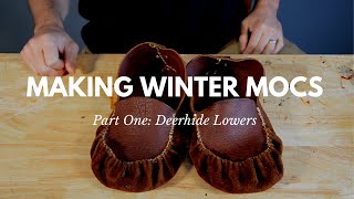 DIY Winter Moccasins Kit Part 1 Bison Hide Lowers [upl. by Waring]