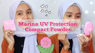 Review Bedak Remaja  Marina UV Protection Compact Powder [upl. by Sullecram]