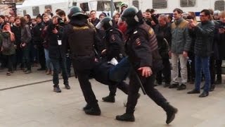 Protesters clash with Russian police [upl. by Goltz72]