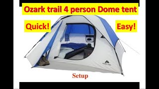 Ozark trail 4 person dome tent setup Super easy and quick setup [upl. by Yrrot844]