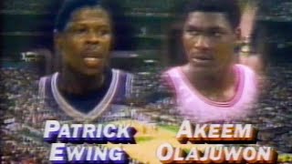 Patrick Ewing vs Akeem Olajuwon Their 1984 NCAA title game battle [upl. by Haeel]