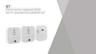 BT Mini Home Hotspot 600 WiFi Powerline Adapter Kit  Product Overview  Currys PC World [upl. by Aillij]