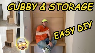 “Drop Zone” Entry Storage Cubbies Bench amp Coat Hooks EASY DIY Project HowTo Build and Install [upl. by Nihahs]