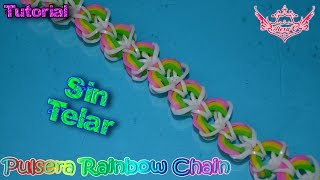 ♥ Tutorial Pulsera Rainbow Chain sin telar ♥ [upl. by Ferrick]