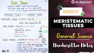 Plant TissuesMeristematic Tissues  Biology  General Science  Lec9  An Aspirant [upl. by Hennahane]