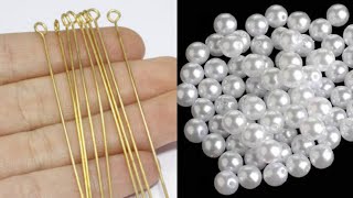 How To Make Simple And Beautiful Pearl Earrings At Home  DIY  Pearls Jewelry Making  uppunutihome [upl. by Basia]