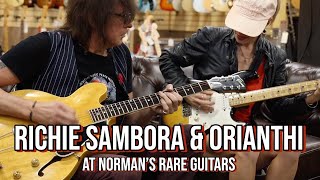 Richie Sambora and Orianthi visits Normans Rare Guitars [upl. by Atenek399]