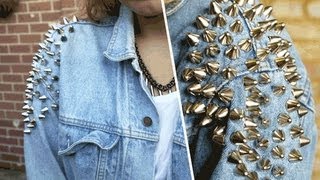 DIY  Shoulder studded denim jacket [upl. by Nabroc]