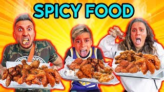 EATING Only SPICY FOOD For 24 Hours Worlds Spiciest Food Challenge  The Royalty Family [upl. by Akeirahs]