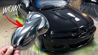 Spraying a Car in CHROME Peelable Paint INSANE [upl. by Kcirdnek]