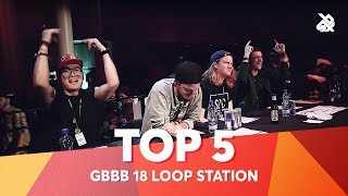 TOP 5 DROPS 😱 Grand Beatbox Battle Loopstation 2018 [upl. by Jodie]