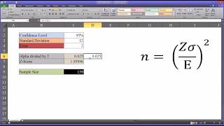 Estimating Sample Size Using Excel [upl. by Shinberg]