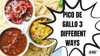 How to make pico de gallo3 ways [upl. by Ennairrek]