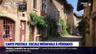 Carte postale  escale médiévale à Pérouges [upl. by Wrdna]