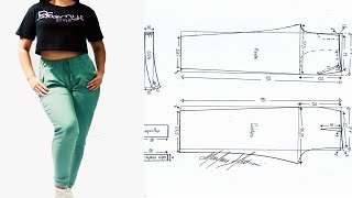 MOLDE DE JOGGER PANTALON DAMA 2020  tips de confeccion [upl. by Brigette]