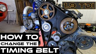 VW 19 TDI Timing Belt Replacement [upl. by Ruhl2]