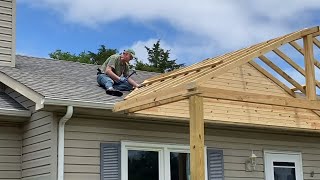 Gabled Porch Build DIY Updated [upl. by Saunder]