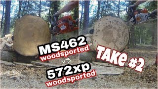 Stihl MS 462 ported vs Husqvarna 572xp ported [upl. by Leatrice]