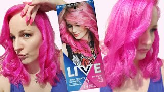 Extreme Shocking NEON PINK Hair with Schwarzkopf LIVE colour dye [upl. by Jeanna697]