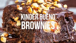 Kinder Bueno Brownies  Supergolden Bakes [upl. by Ykcin]