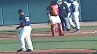 Delmon Young Throws And Hits An Umpire With His Bat [upl. by Frohman]