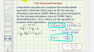 Ex Determine a Linear Demand Function [upl. by Latouche918]