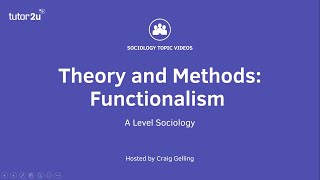 Sociological Theory Functionalism Sociology Theory amp Methods [upl. by Bogoch]