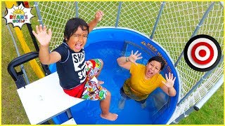 Ryan plays Dunk Tank Family Challenge with Daddy and Mommy [upl. by Tireb813]