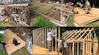 DIY How to Build 12 x 24’ Mega Shed Tiny House Garage Foundation Footers Shack Framing Roof Truss 1 [upl. by Arihas947]