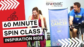 60Minute Spin® Class Free Inspirational Indoor Cycling Workout Pedal to End Cancer Ride [upl. by Nemlaz216]