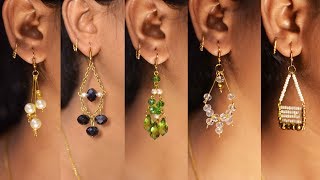 5 easy Pearl amp Crystal Earring Design  DIY  5 min Craft  Hand made jewelry  Art with Creativity [upl. by Ferro]