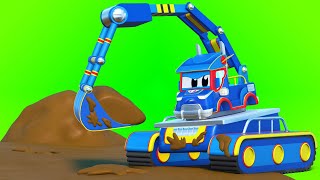 Truck cartoons for kids  The SUPER excavator saves the farm  Super Truck in Car City [upl. by Bascio]