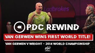 MVGs FIRST WORLD TITLE Van Gerwen v Wright  2014 World Championship Final [upl. by Melena]