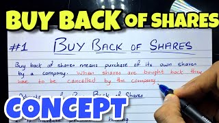 1 Buy Back of Shares  Concept  BCOM  CMA  CA INTER  By Saheb Academy [upl. by Leunammi]