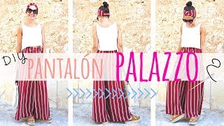 Tutorial PANTALÓN PALAZZO SÚPER FÁCIL y SIN MOLDES  PALAZZO PANTS DIY [upl. by Lonyer]