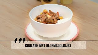 LKKRDR Koken  Goulash met bloemkoolrijst [upl. by Jarred]