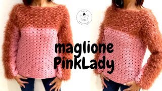 TUTORIAL Maglione quotPinkLadyquot uncinettolafatatuttofare [upl. by Traggat]