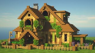 MINECRAFT How to build a BIG WOODEN MANSION [upl. by Eentruoc]