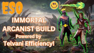 ESO IMMORTAL Arcanist Build powered by Telvani Efficiency [upl. by Dlaniger]