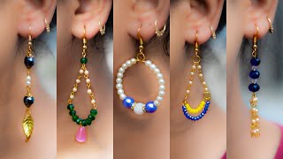 5 easy Pearl amp Crystal Earring Design  DIY  5 min Craft  Hand made jewelry  Art with Creativity [upl. by Jaddo]