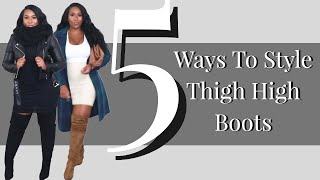 5 Ways to Style Thigh High Boots  Wide Calves [upl. by Enaed737]