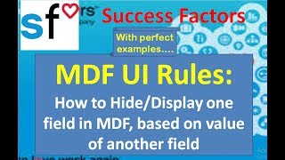 SAP SuccessFactors Employee Central MDF UI Rules [upl. by Eart]